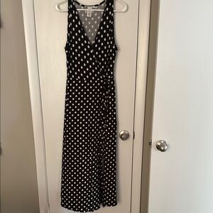Caution To The Wind Black and White Sleeveless V-Neck Maxi Dress